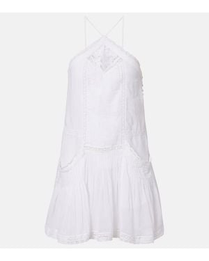 Isabel Marant Minikleid Geraldin Aus Baumwolle Mit Spitze - Weiß