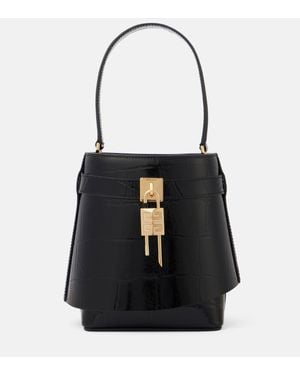 Givenchy Shark Lock Medium Leather Bucket Bag - Black