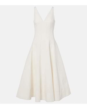 STAUD Bridal Marieta Cotton-Blend Midi Dress - White