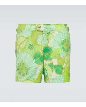 Tom Ford Bedruckte Badeshorts - Grün