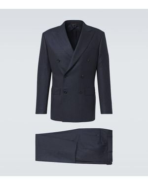 Brioni Anzug Aus Wollflanell - Blau