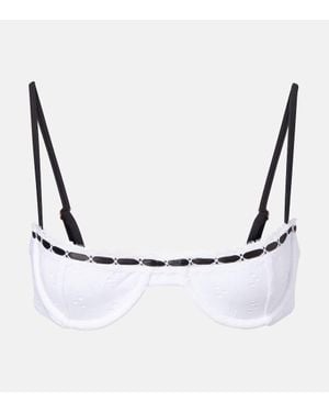 SAME Broderie Anglaise Bikini Top - Metallic