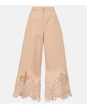 Elie Saab Pantaloni A Gamba Larga Cropped - Neutro