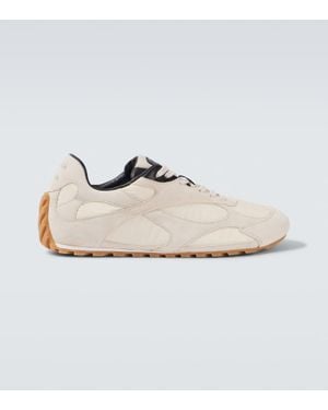 Bottega Veneta Orbit Flash Suede-Trimmed Trainers - White