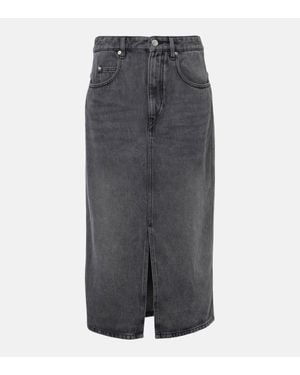 Isabel Marant Tilauriagz Denim Midi Skirt - Grey