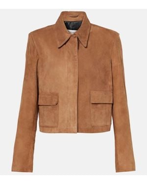 Nour Hammour Bleeker Cropped Suede Jacket - Brown