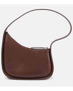 The Row Half Moon Leather Shoulder Bag - Brown