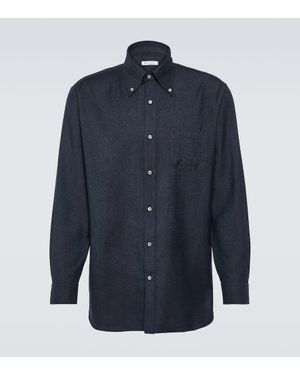 Loro Piana Hemd Agui Aus Baumwolle Und Kaschmir - Blau