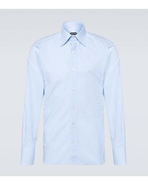 Tom Ford Gingham Cotton Shirt - Blue