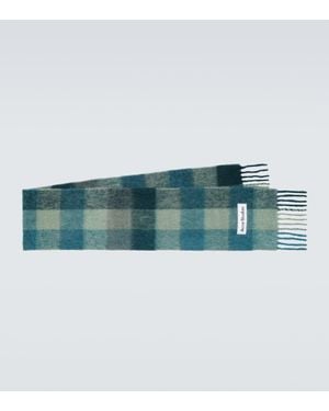 Acne Studios Checked Alpaca And Wool-Blend Scarf - Green