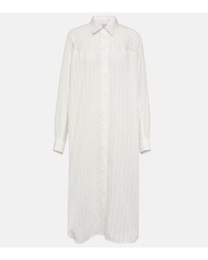 TOTEME Striped Jacquard Shirt Dress - White