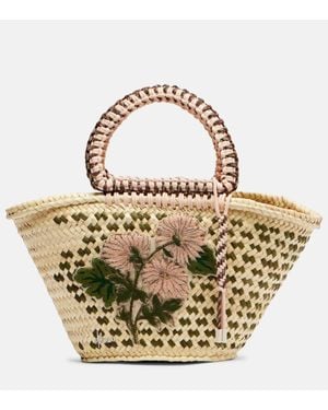 ALÉMAIS Bolso Sage Medium De Rafia Adornado - Metálico