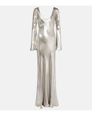 Galvan London Robe Valletta Aus Satin - Weiß