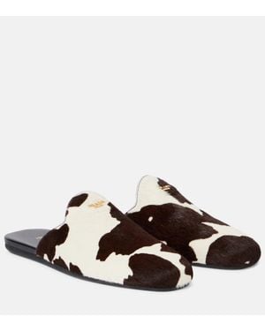 Prada Calf Hair Mules - Brown