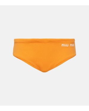 Miu Miu Braga De Bikini Con Logo - Naranja
