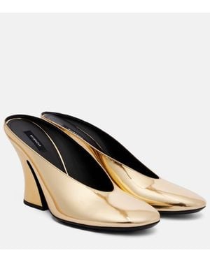 Givenchy Sculpted 95 Mirrored Leather Mules - Black