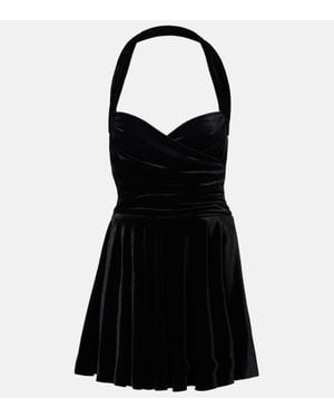 Norma Kamali Bustier-Kleid Cayla Aus Samt - Schwarz