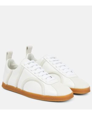 TOTEME Suede-Trimmed Leather Sneakers - White