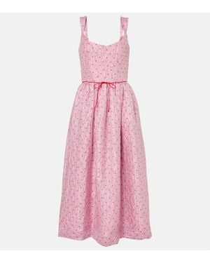 Markarian Apple Polka-Dot Corset Dress - Pink