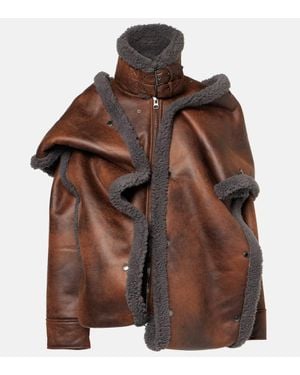Y. Project Jacke Snap Off Mit Faux Shearling - Braun