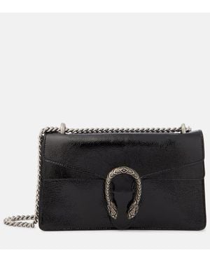 Gucci Schultertasche Dionysus Medium Aus Lackleder - Schwarz