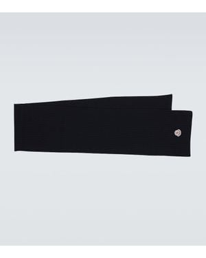 Moncler Bufanda De Lana Virgen Acanalada - Negro