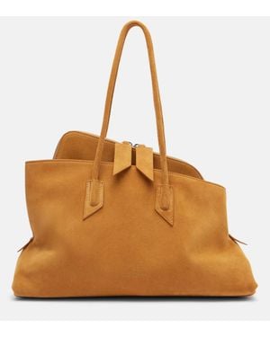 The Attico La Passeggiata Medium Suede Tote Bag - Brown