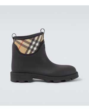 Burberry Check Rain Boots - Black