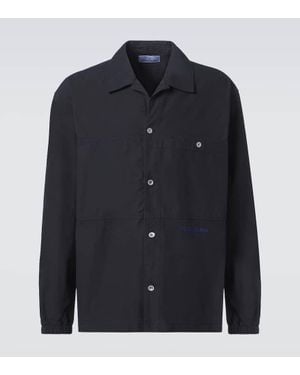 Stone Island Hemdjacke Marina Aus Baumwoll-Canvas - Blau