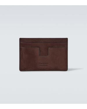 Tom Ford Kartenetui T Line Aus Leder - Braun