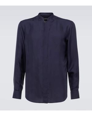 Giorgio Armani Silk Shirt - Blue