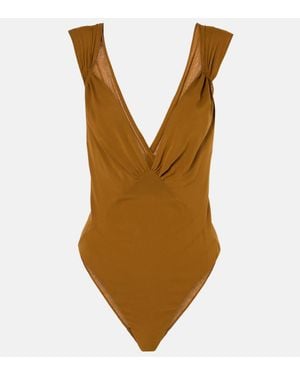 Saint Laurent Body Aus Einem Seidengemisch - Braun