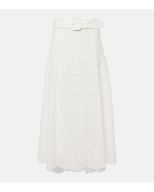 Veronica Beard Vintry Broderie Anglaise Maxi Skirt - White