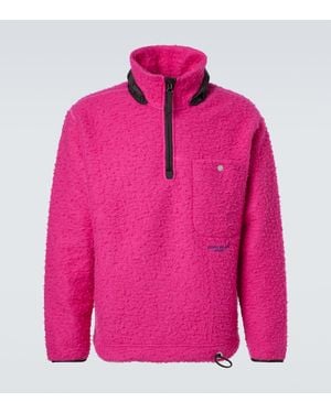 Stone Island Marina Wool-Blend Fleece Half-Zip Jumper - Pink