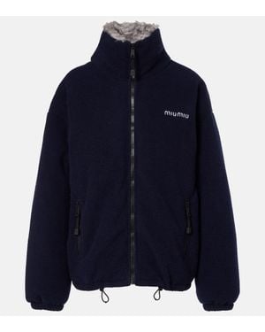 Miu Miu Down-Filled Fleece Jacket - Blue