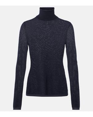 Gabriela Hearst Costa Cashmere And Silk Turtleneck Top - Blue