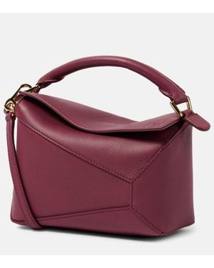 Loewe Tote Puzzle Mini aus Leder - Rot