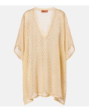Missoni Open-Knit Lame Kaftan - Natural