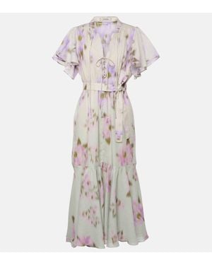 Dorothee Schumacher Blooming Volumes Floral Cotton Midi Dress - White