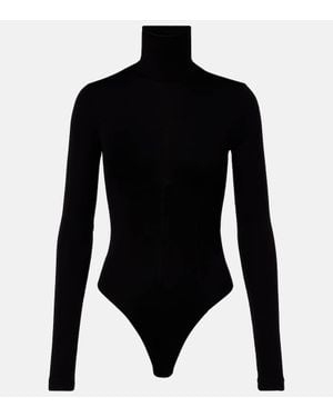 Agolde Wilma Jersey Turtleneck Bodysuit - Black