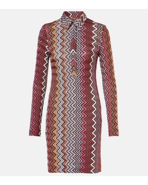 Missoni Abito Corto A Zig-Zag - Rosso