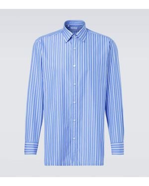 Charvet Chemise Rayee En Coton - Bleu