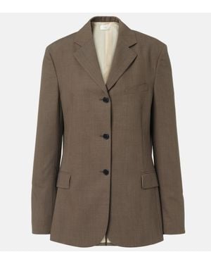 The Row Kimiko Silk And Wool Blazer - Brown