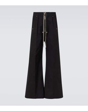 Rick Owens Wida Bela Cotton-Blend Wide-Leg Pants - Black