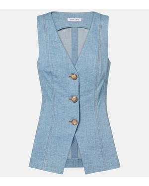 Veronica Beard Avalina Denim Vest - Blue