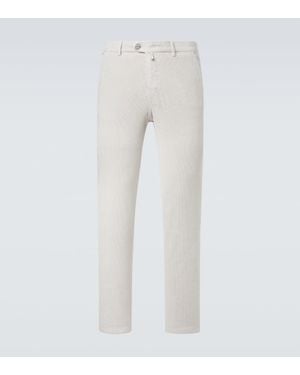 Kiton Cotton-Blend Corduroy Trousers - White