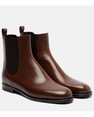 Manolo Blahnik Chelsa Leather Chelsea Boots - Brown