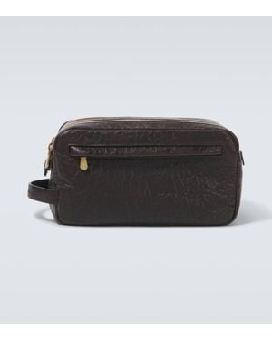 Brunello Cucinelli Leather Toiletry Bag - Black