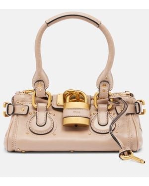 Chloé Bolso Al Hombro Paddington Medium De Piel - Neutro