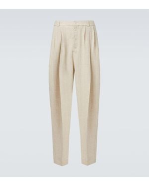 Jacquemus Weite Hose Fernando Aus Baumwolle Und Leinen - Natur